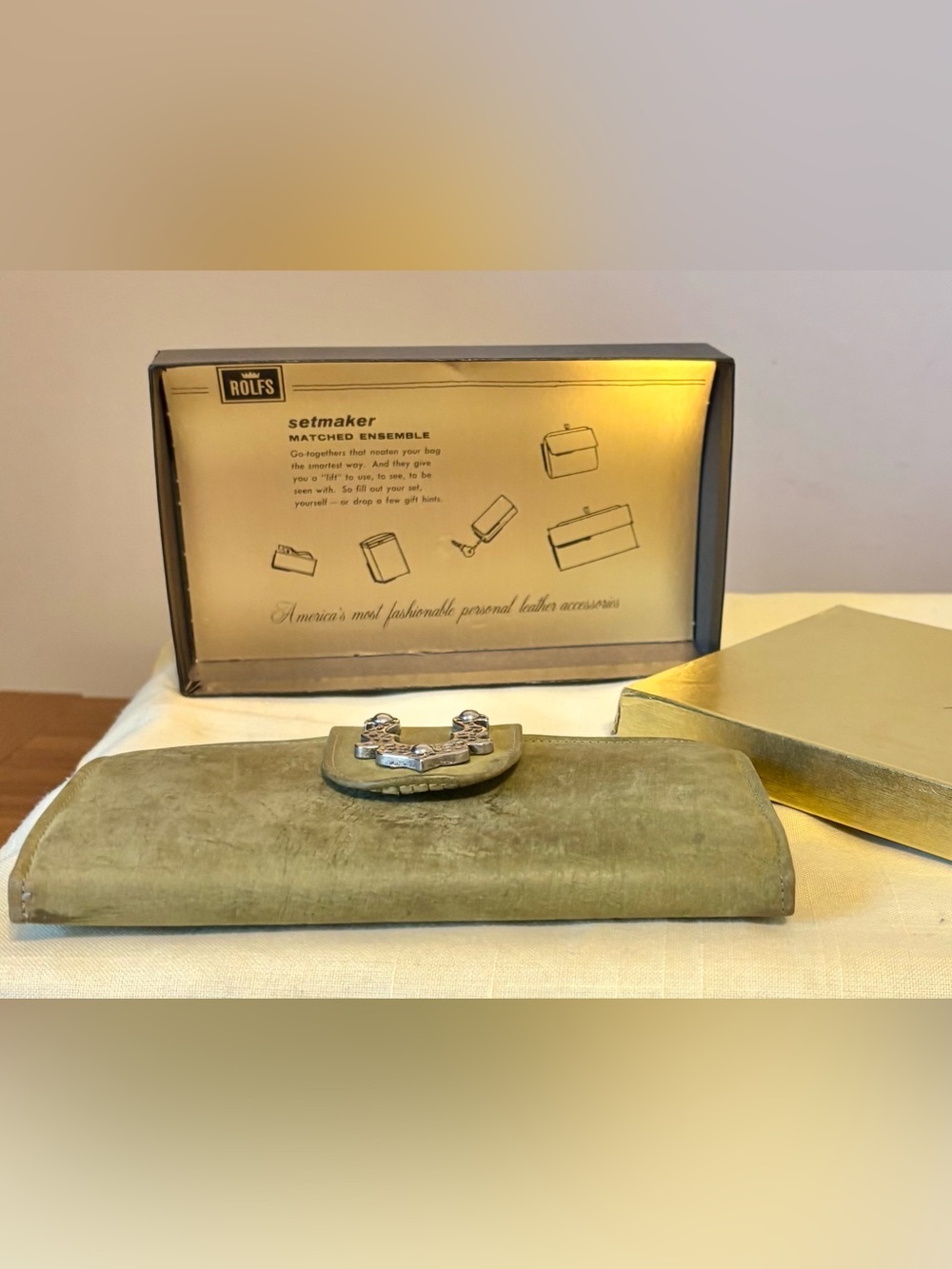 ROLFS Setmaker Matched Wallet 1990’s Personal Leather Goods Calfskin New In Case
